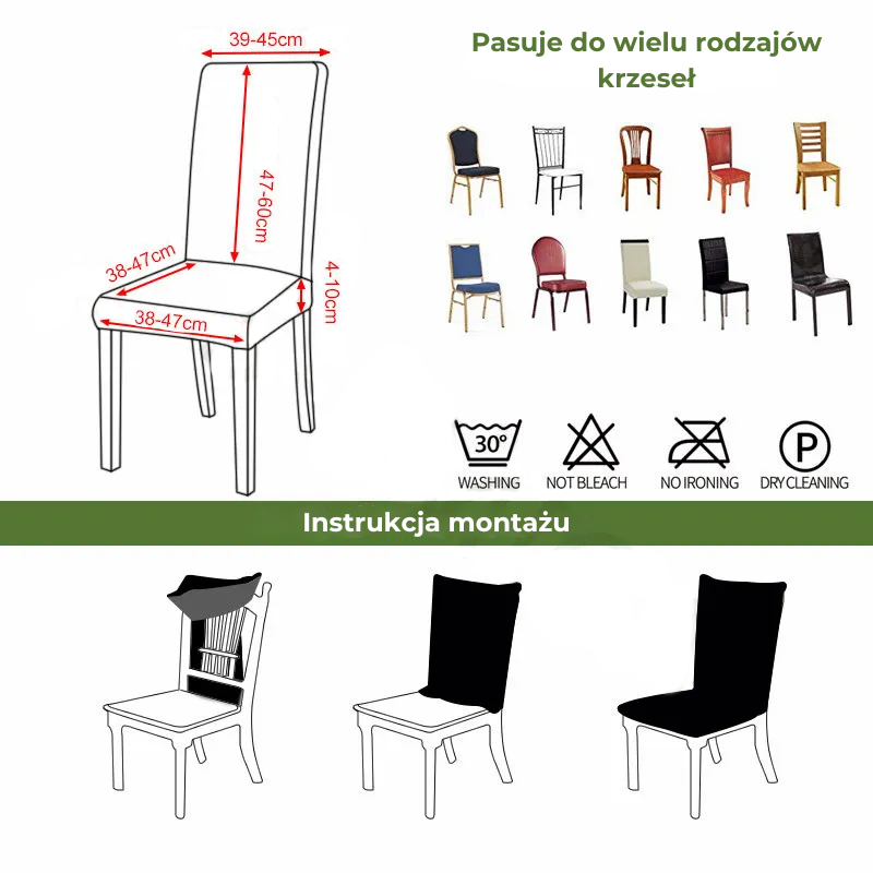 tabela rozmiarów krzesła