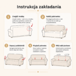 Żakardowy pokrowiec na sofę - karmelowy - obrazek 5