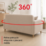 Żakardowy pokrowiec na sofę - karmelowy - obrazek 6